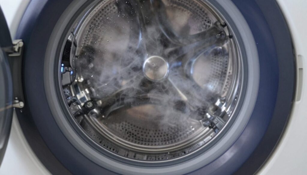 Samsung washing machine steam sanitize feature in action