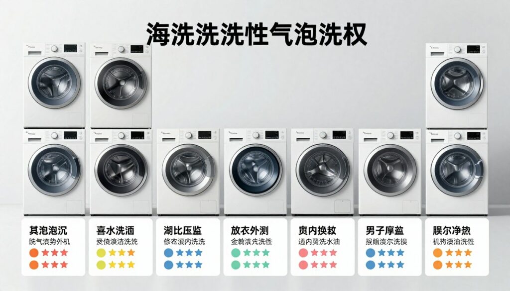 comparison chart showing all top 10 washing machines in 2025